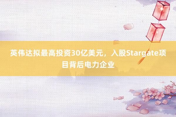 英伟达拟最高投资30亿美元，入股Stargate项目背后电力企业