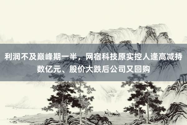 利润不及巅峰期一半，网宿科技原实控人逢高减持数亿元、股价大跌后公司又回购
