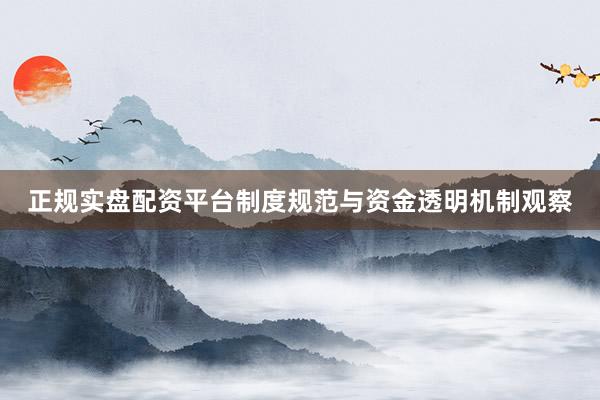 正规实盘配资平台制度规范与资金透明机制观察