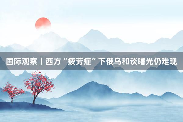 国际观察丨西方“疲劳症”下俄乌和谈曙光仍难现