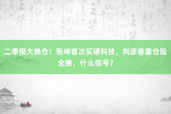 二季报大换仓！张坤首次买硬科技，刘彦春重仓股全换，什么信号？