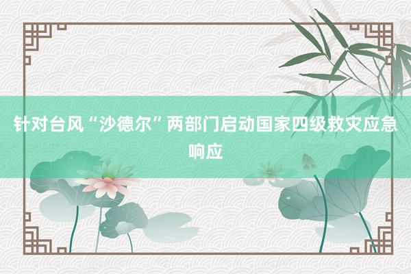 针对台风“沙德尔”两部门启动国家四级救灾应急响应