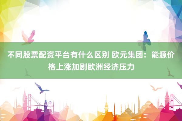 不同股票配资平台有什么区别 欧元集团：能源价格上涨加剧欧洲经济压力