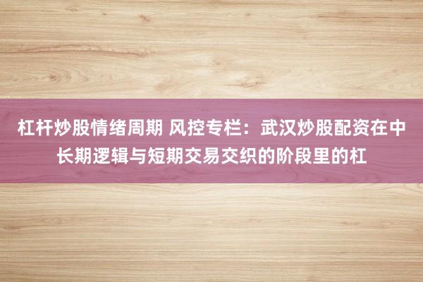 杠杆炒股情绪周期 风控专栏：武汉炒股配资在中长期逻辑与短期交易交织的阶段里的杠